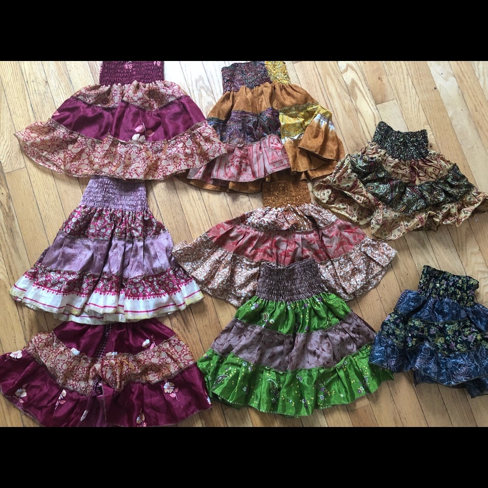 Bundle of 8 silk skirt for girls NEW